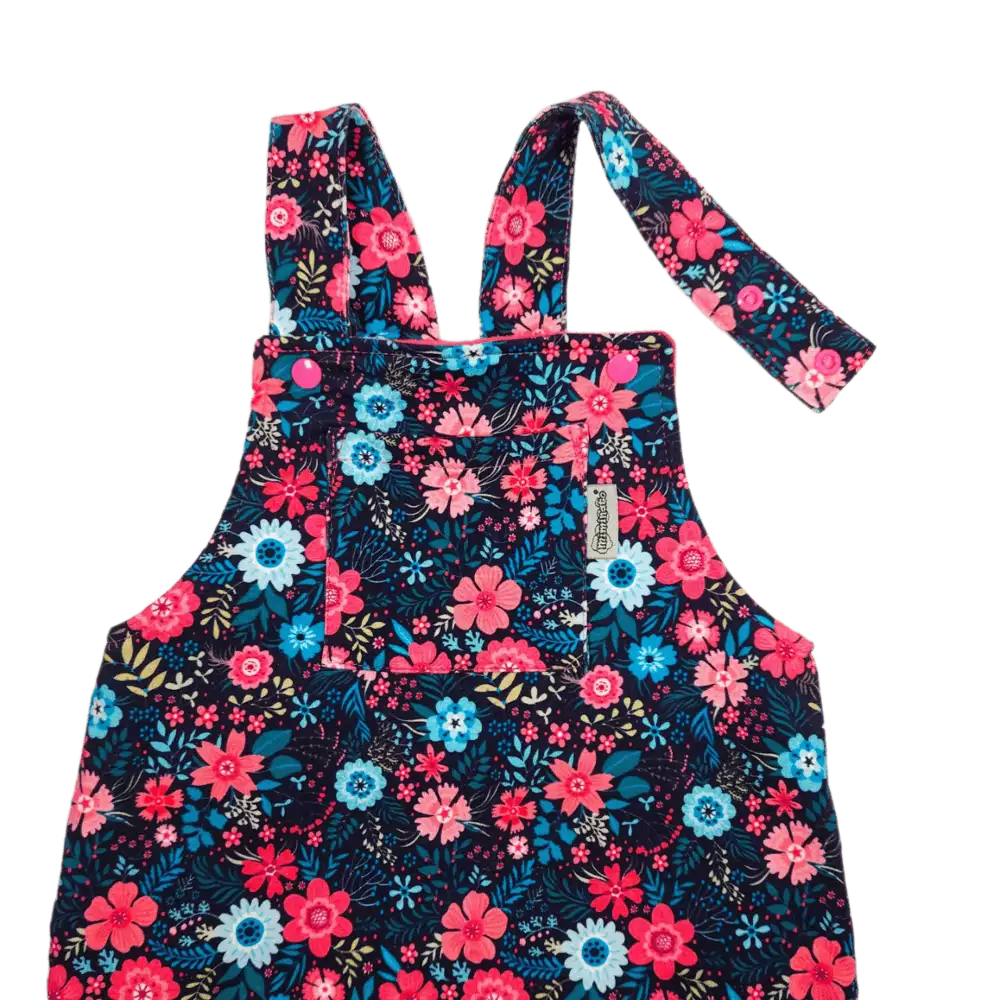 Dětské laclové kalhoty barevné kytičky