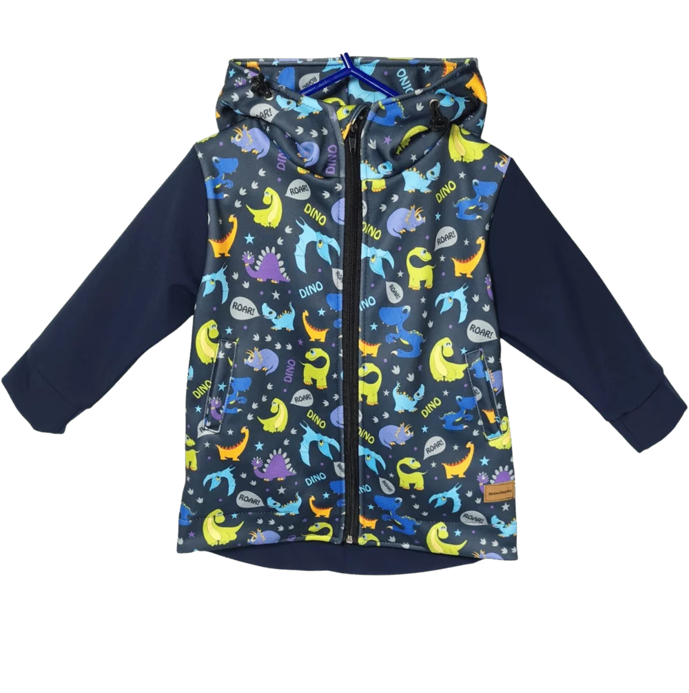 Dětská softshellová bunda - barevní dinosauři