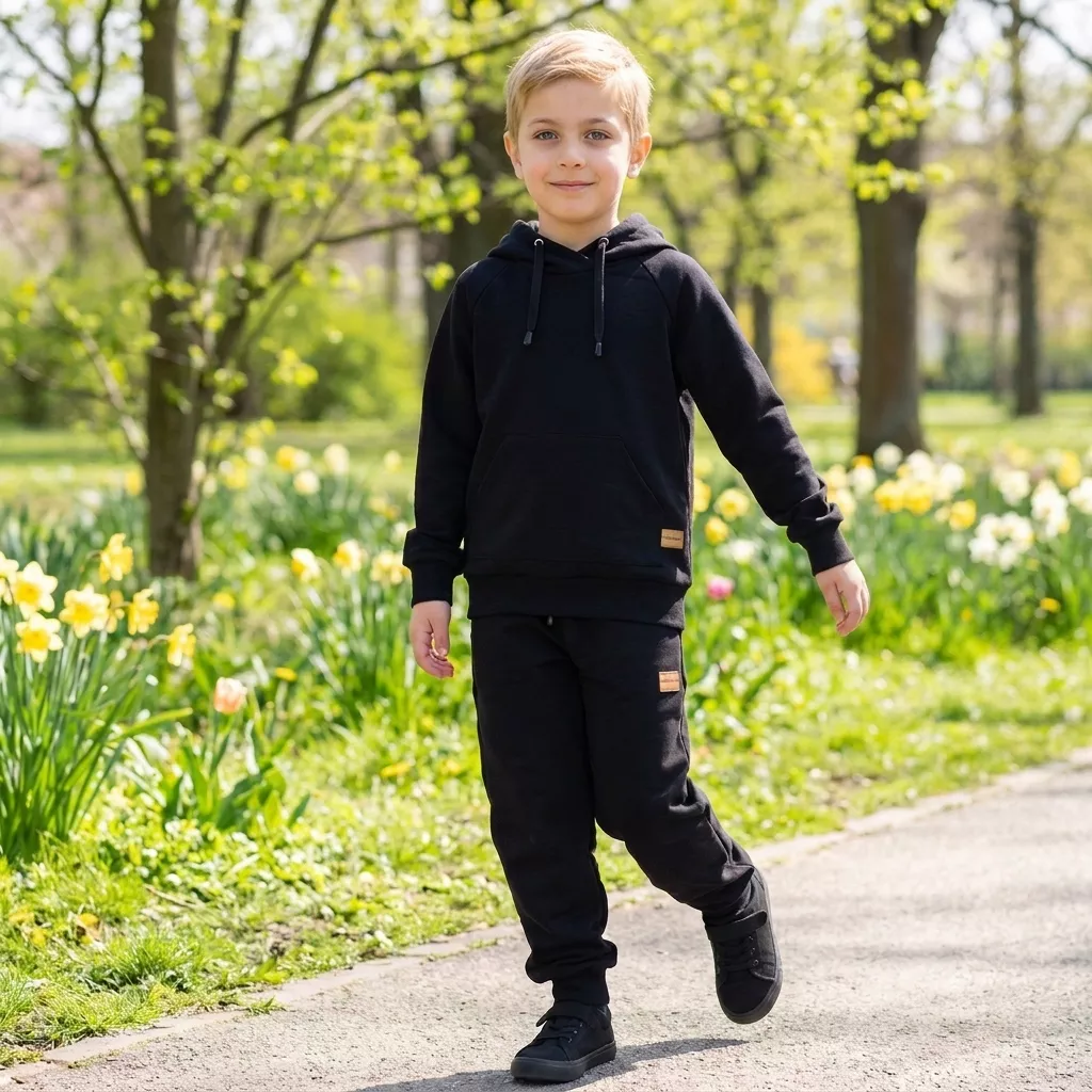 Dětská mikina s kapucí - černá
