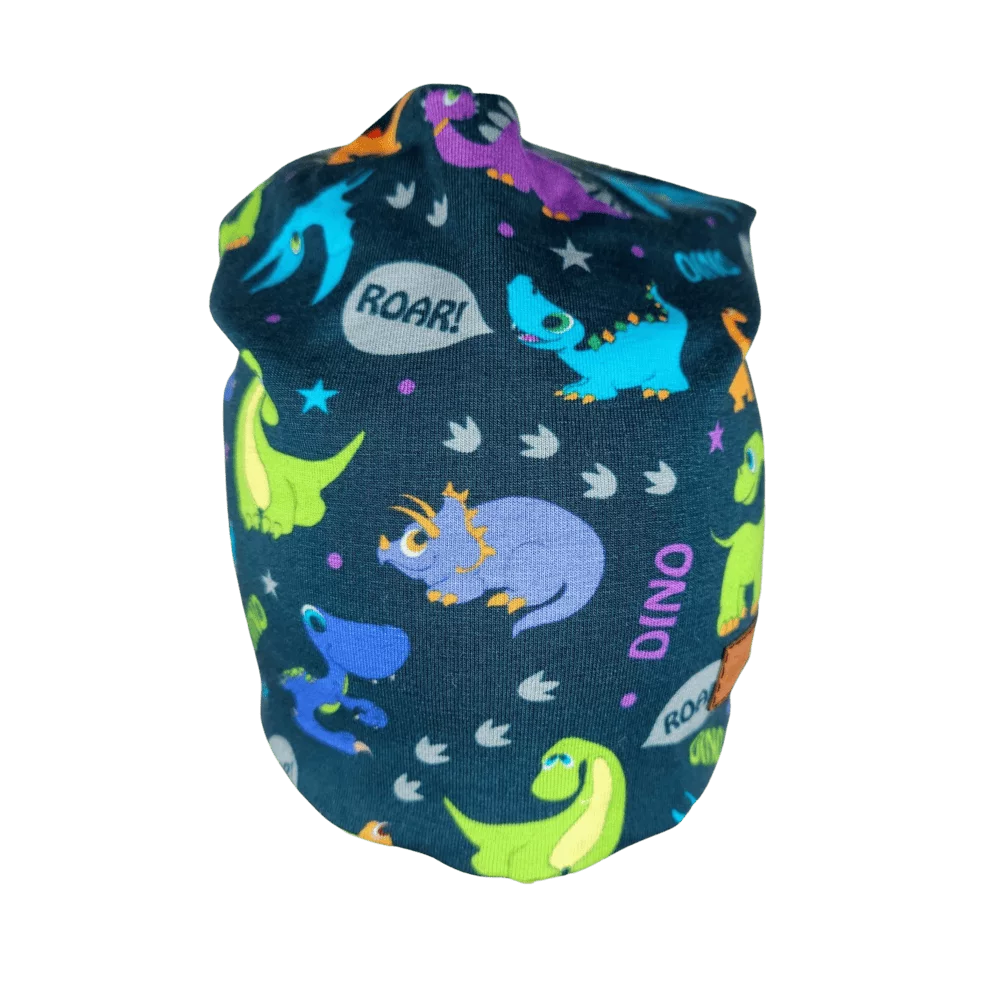 Dětská homeless čepice barevní dinosauři