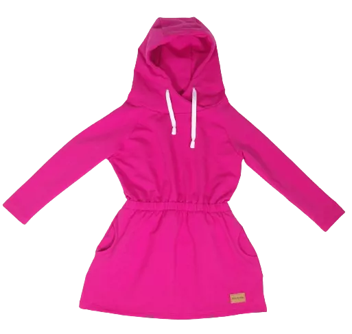 Dětské mikinošaty - malinové