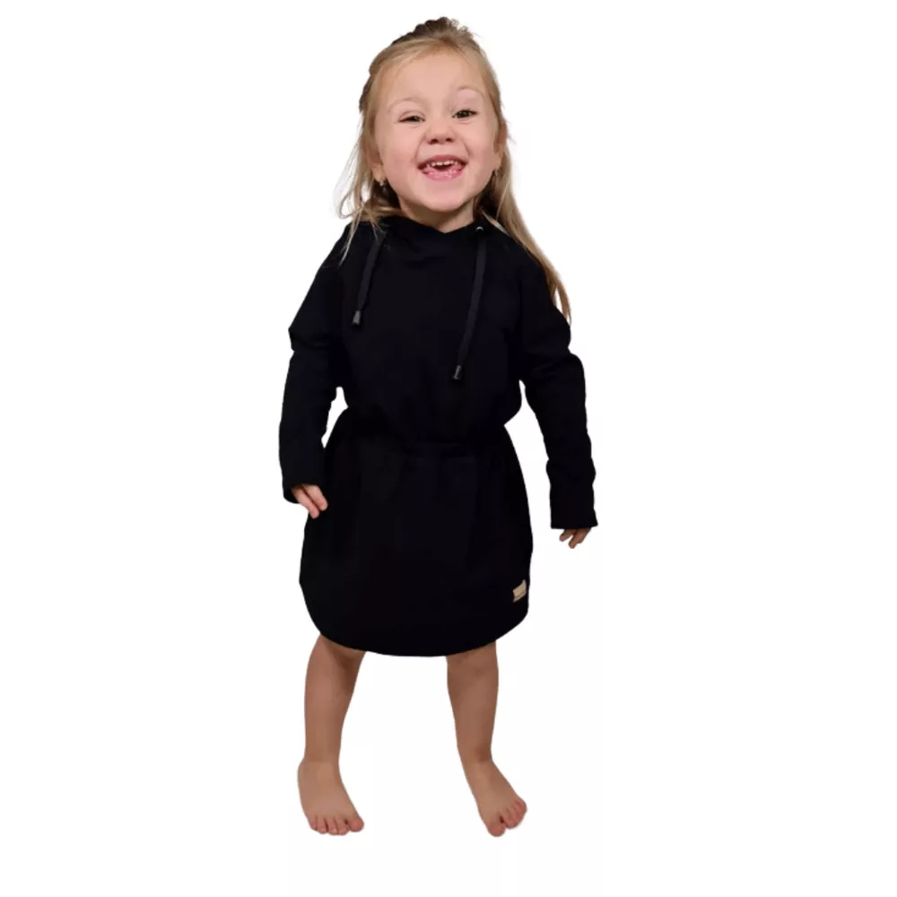 Dětské mikinošaty - černé