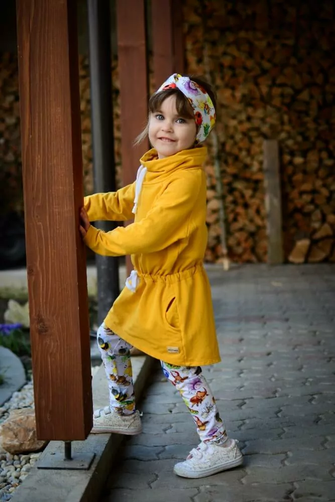 Dívčí mikina "parka" - hořčičná