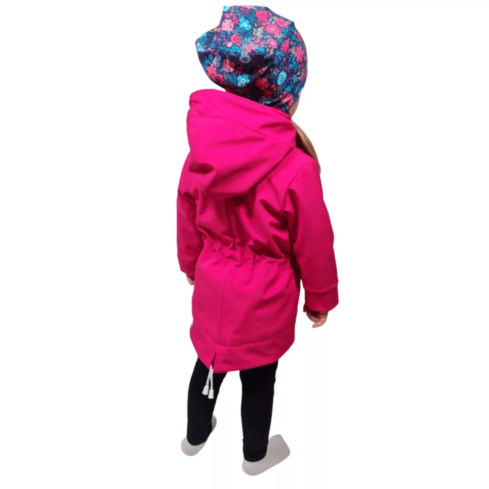 Dětská softshellová parka - malinová