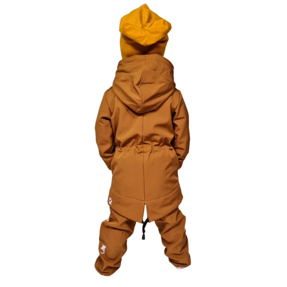 Dětská softshellová parka - hnědá