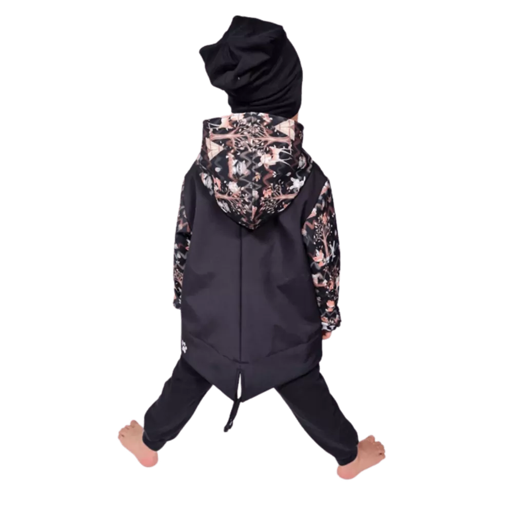 Dětská softshellová bunda "parka"- lesní zvířátka