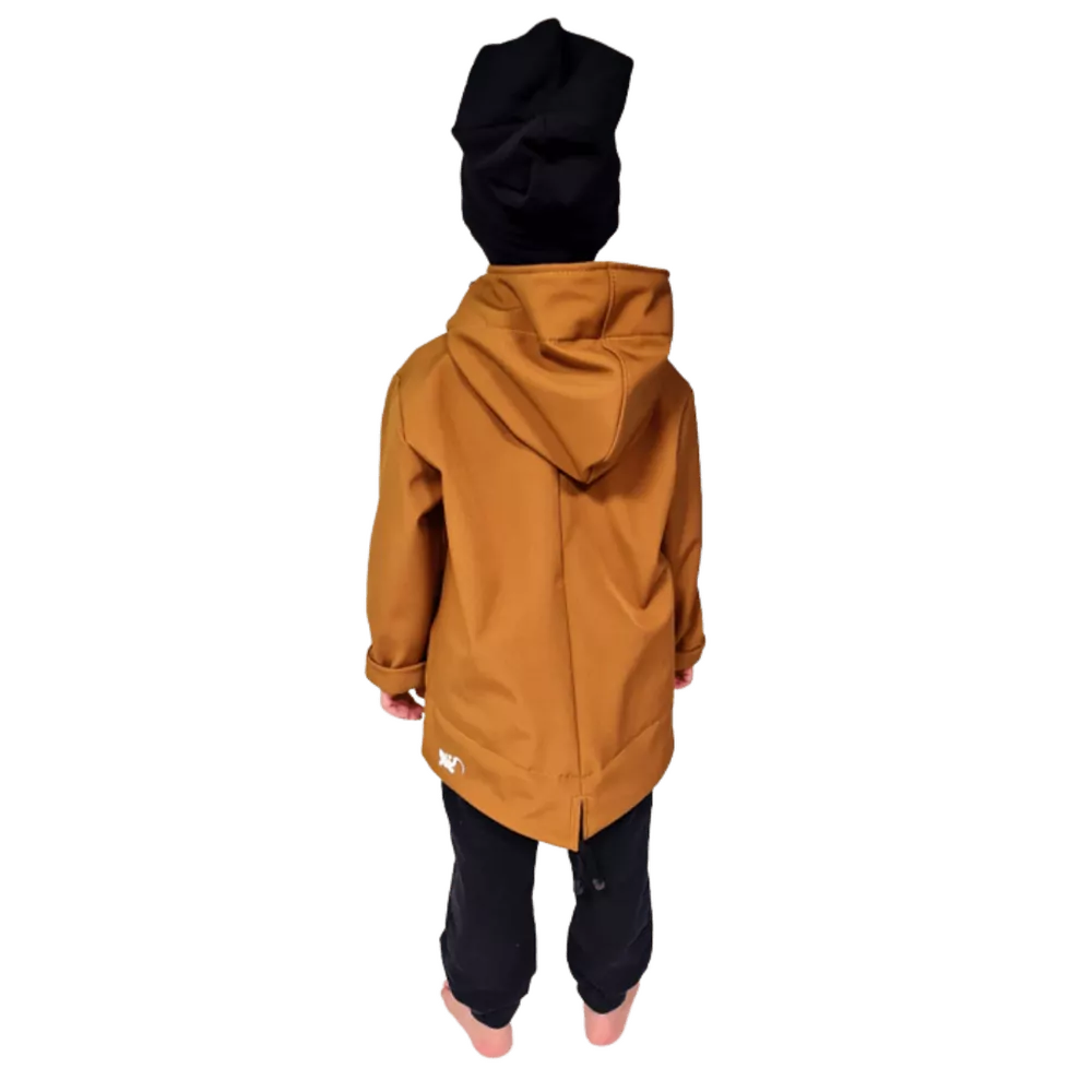 Dětská softshellová bunda "parka"- hnědá