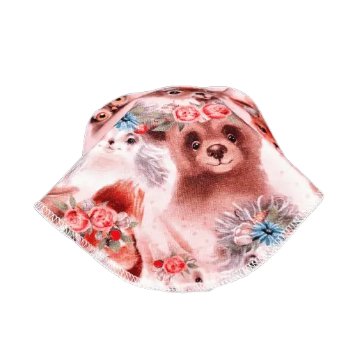 Dětský šátek na hlavu s kšiltem - zvířátka holčičky