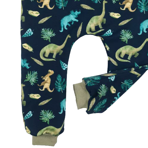 Dětské laclové kalhoty zateplené - dinosauři