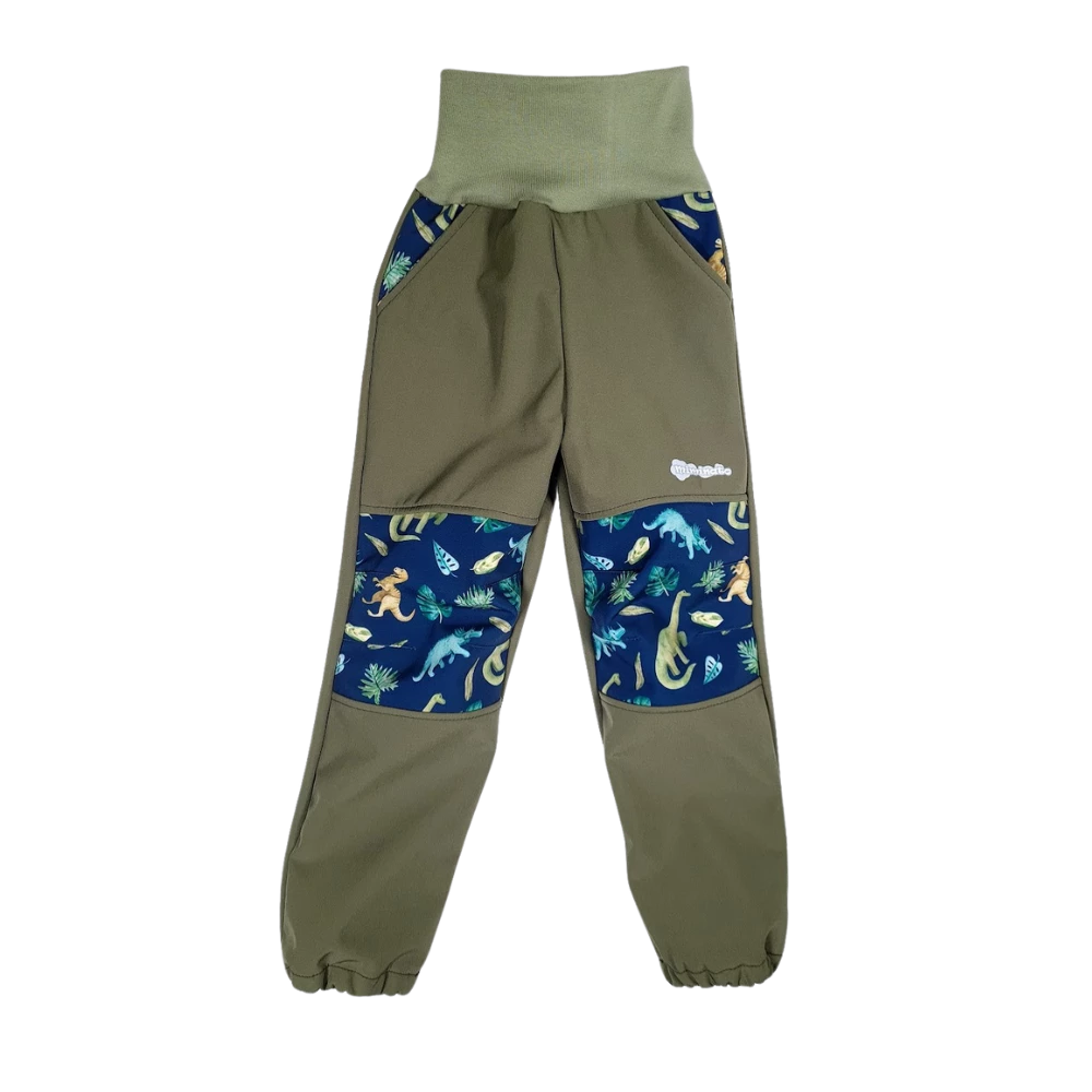 Dětské softshellové kalhoty dinosauři