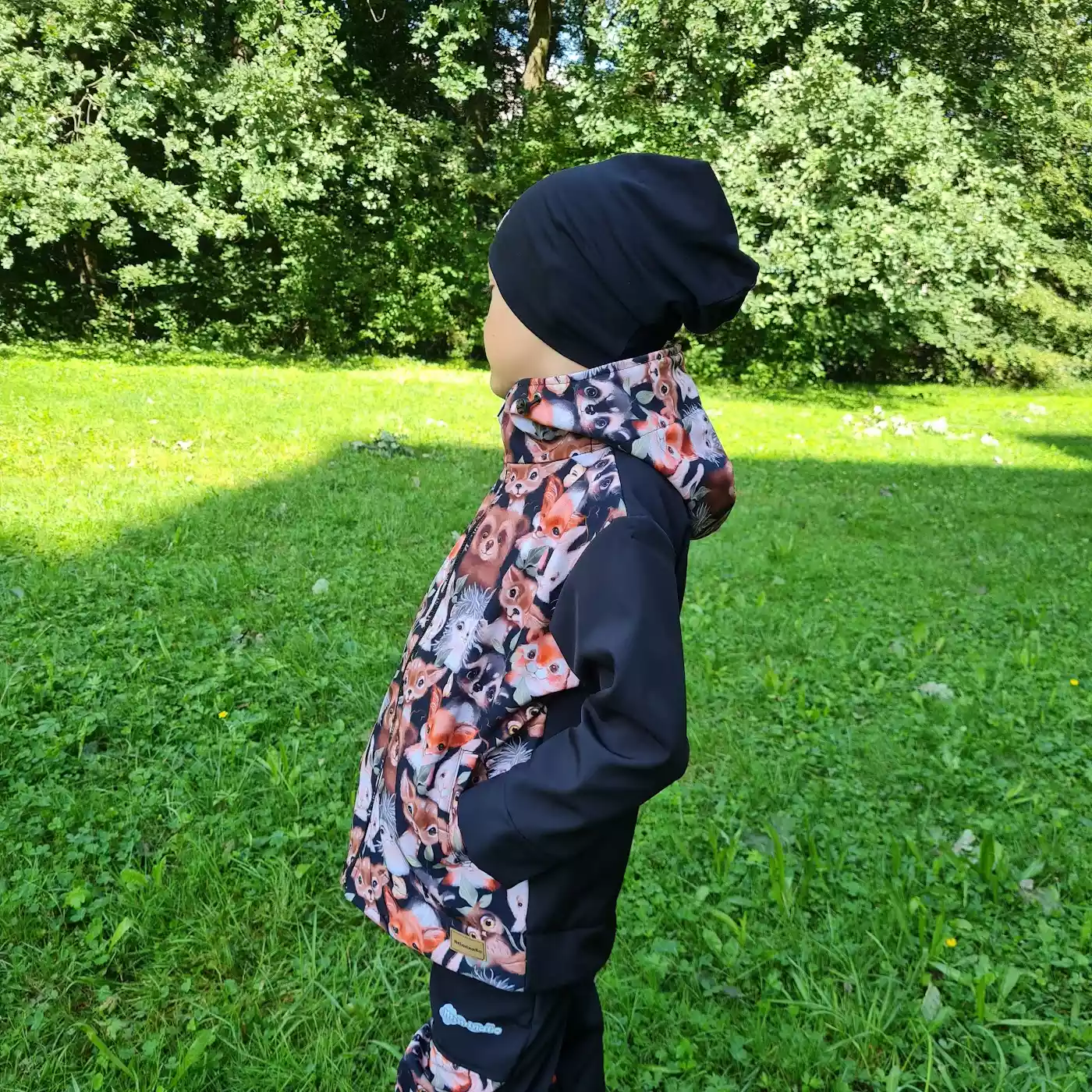 Dětská softshellová bunda - lesní přátelé