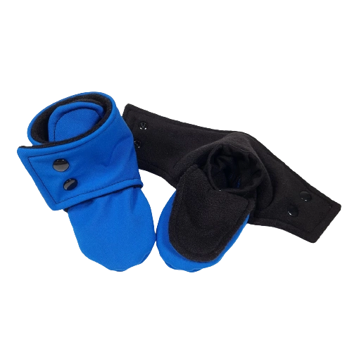 Softshellové capáčky - modré sklad vel. 6-12m s fleecem