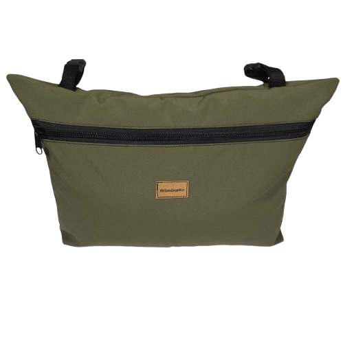Sada na kočárek - rukávník, taška, nepadací dečka zelená khaki