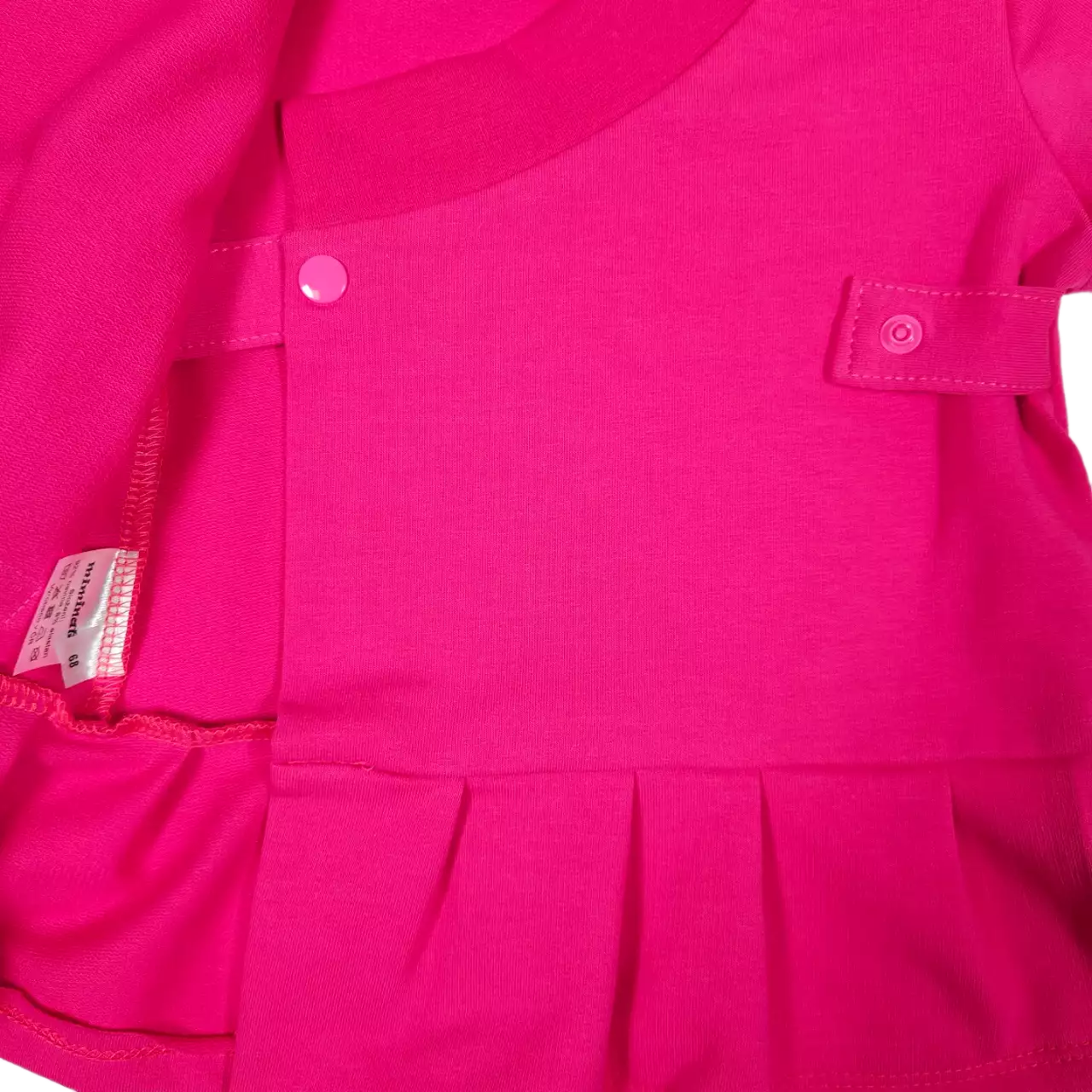 Zavinovací kojenecká mikina "kabátek" - malinový s volánky