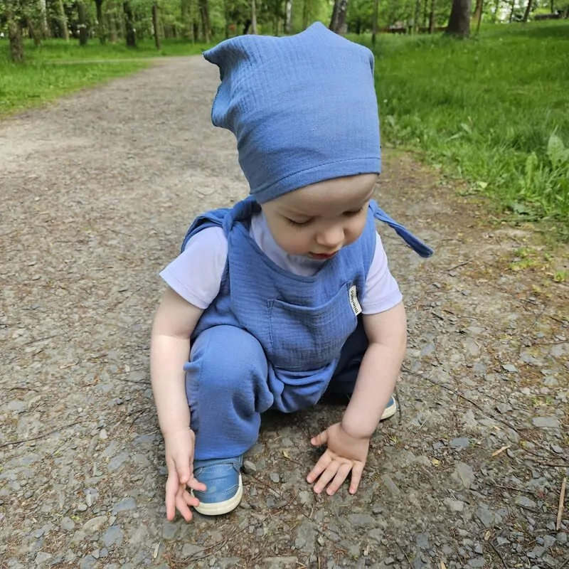 Dětský mušelínový šátek - džínově modrá