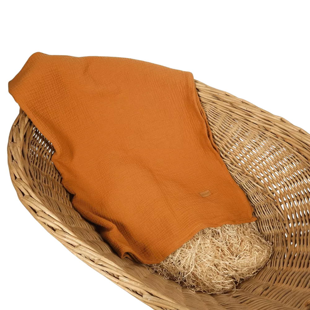 Mušelínová deka/ručník 100x130 cm - džínově modrá