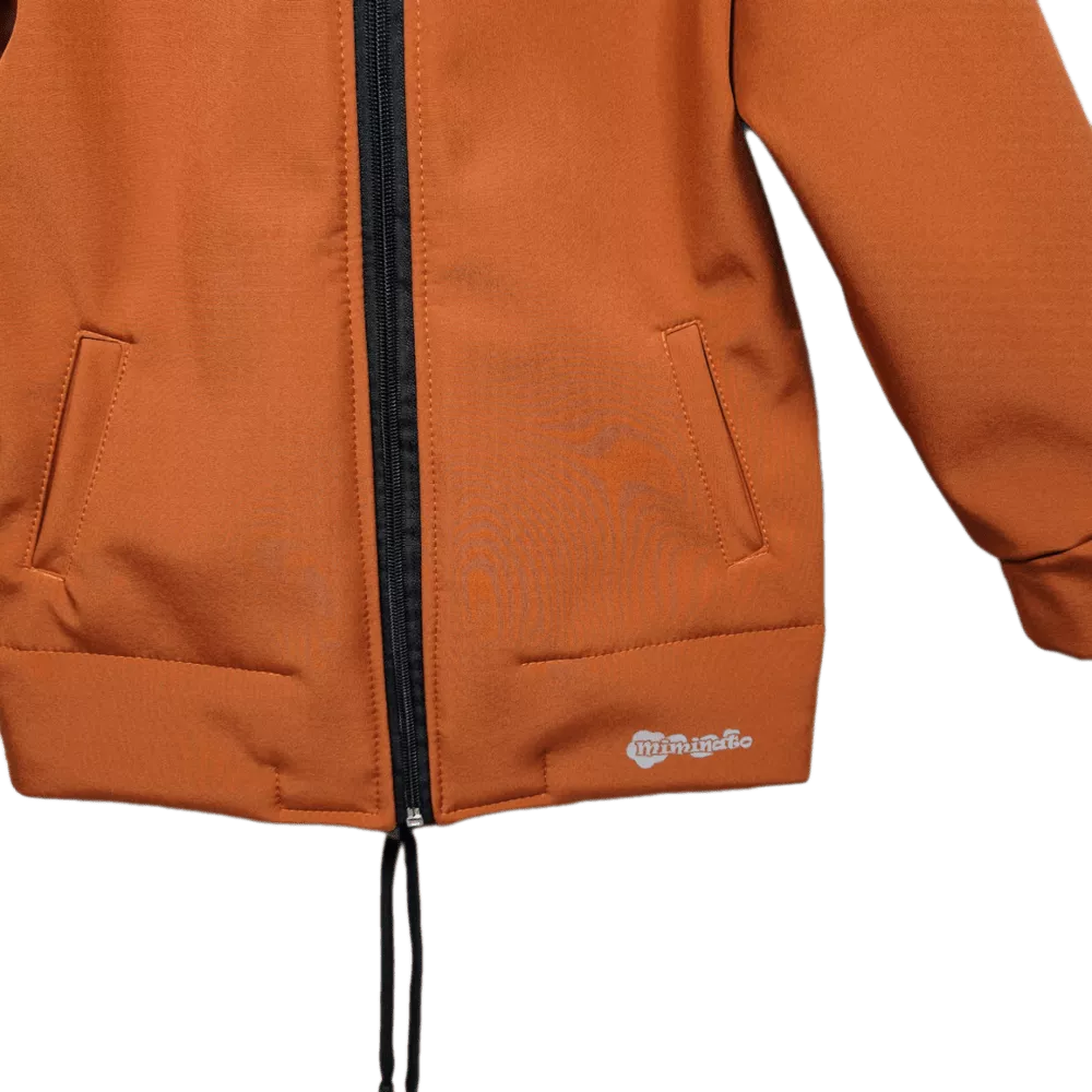 Dětská softshellová bunda "parka"- cihlová