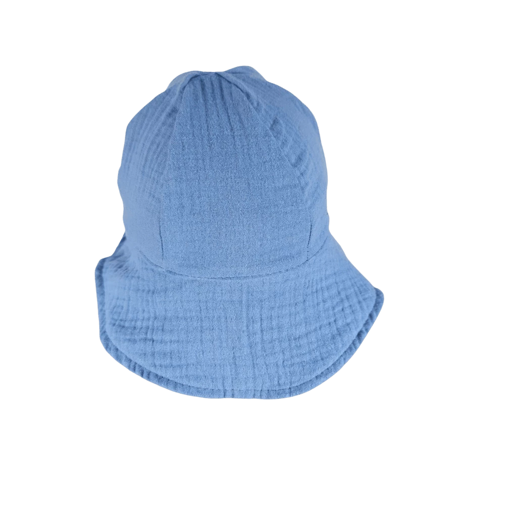 Dětský mušelínový klobouk - džínově modrá