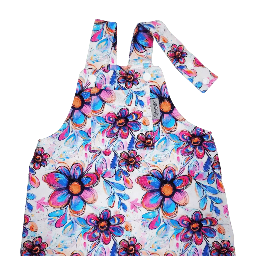 Dětské laclové kraťasy - pastelové květy