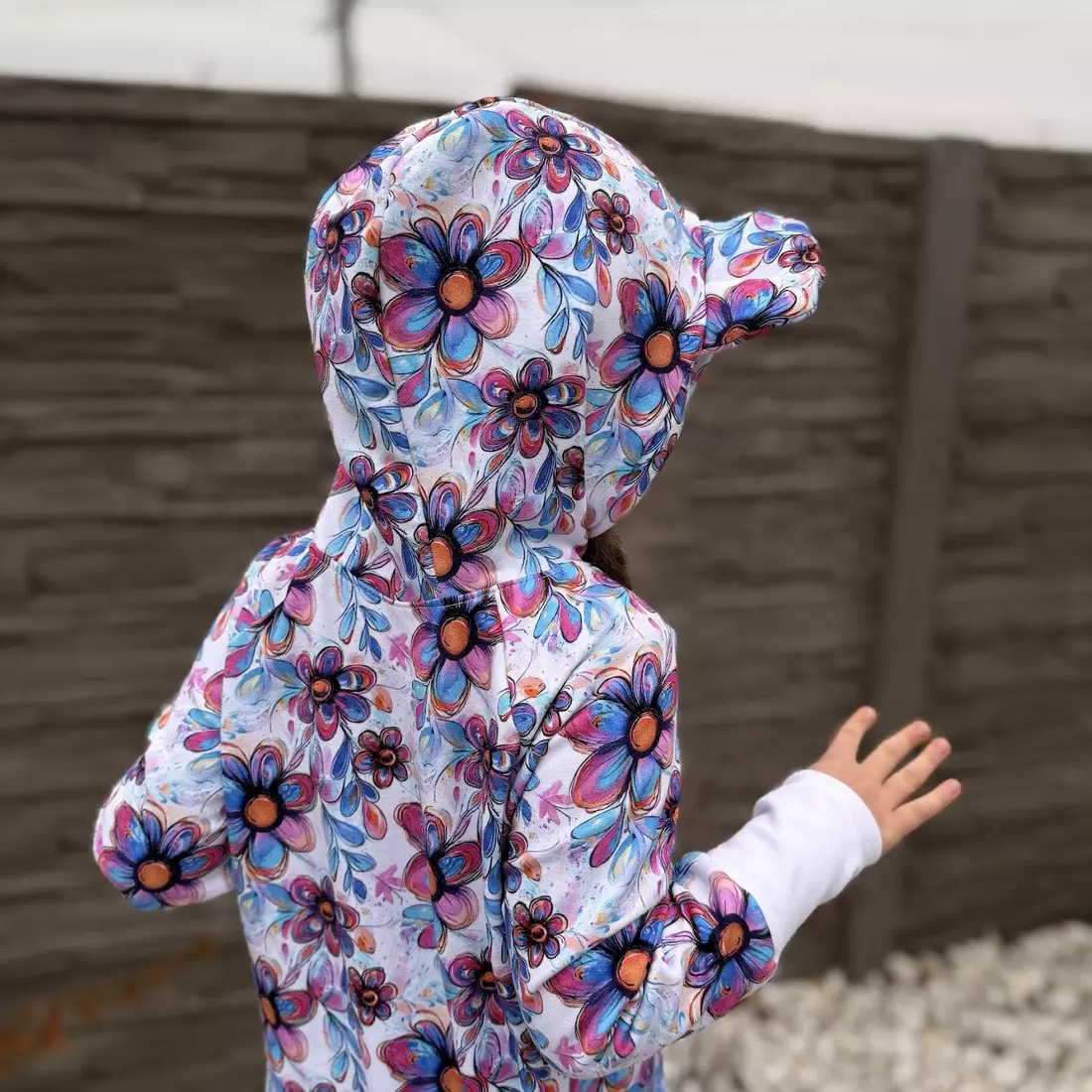 Dětský rostoucí teplákový overal - pastelové květy