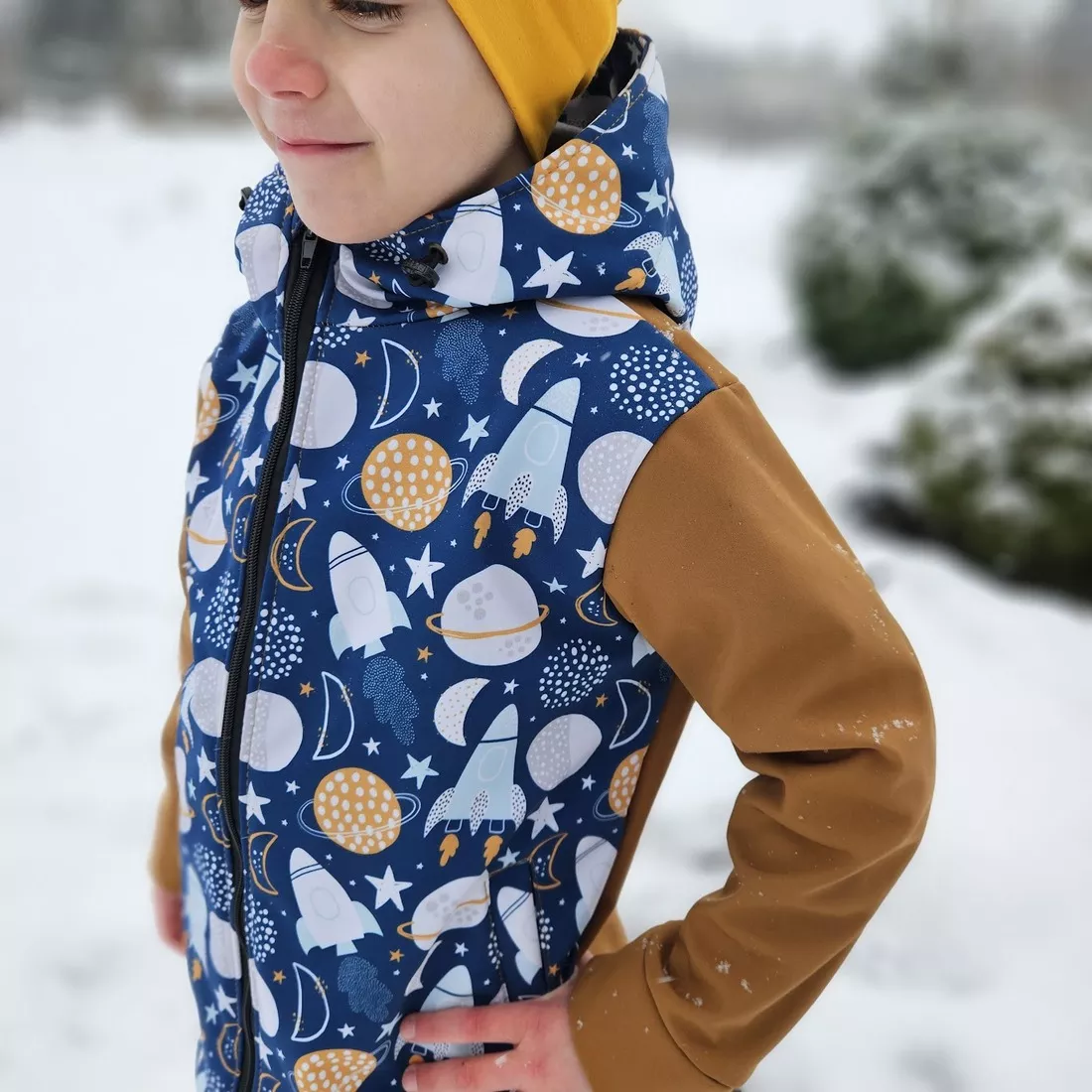 Dětská softshellová bunda - Planety a rakety