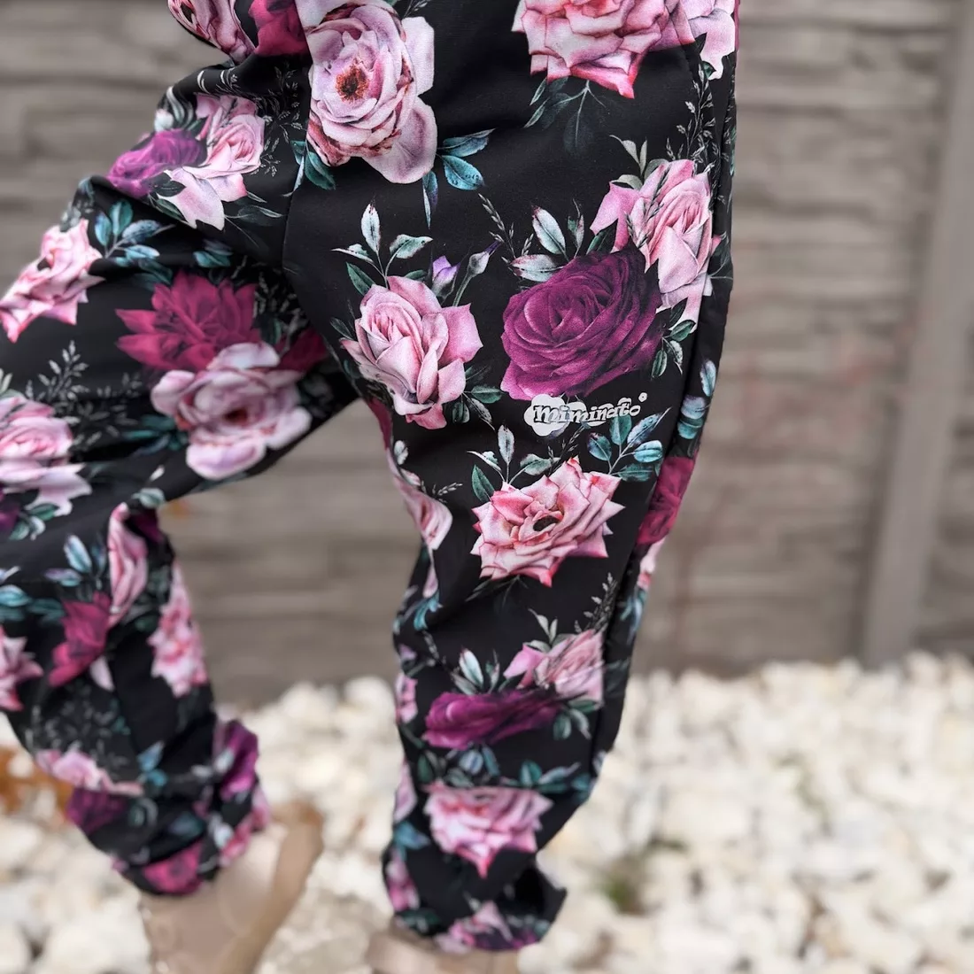 Dětské softshellové kalhoty - Růže černá