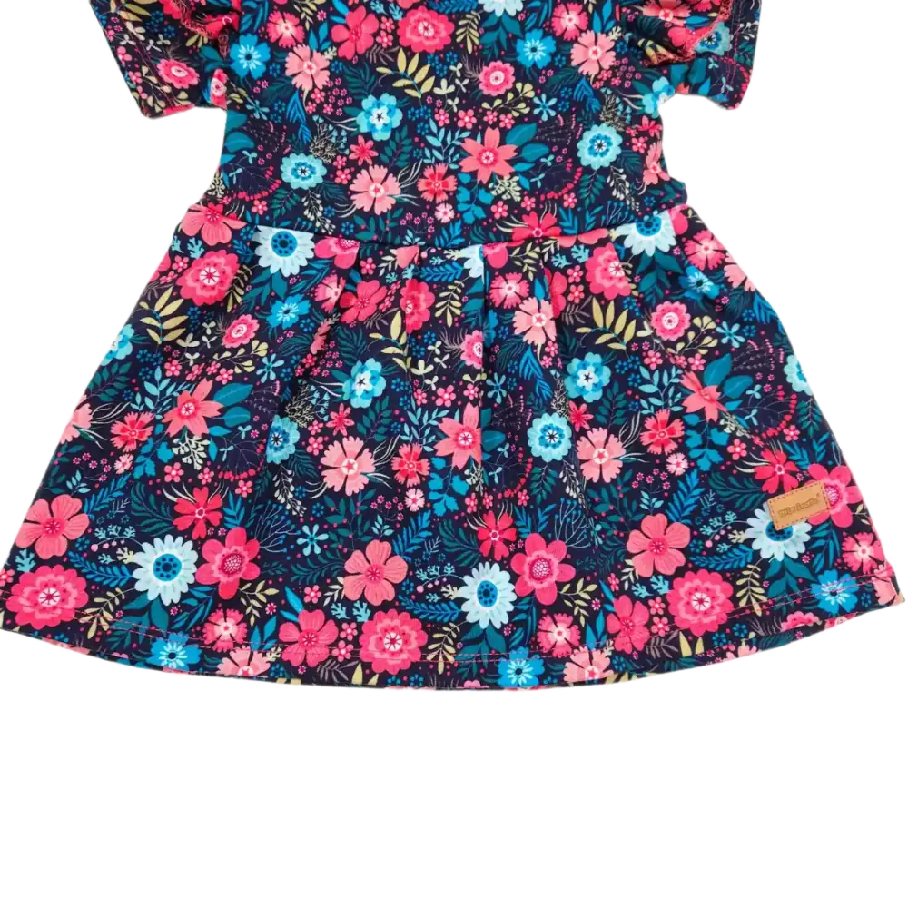 Dětské šaty s volánkama barevné kytky