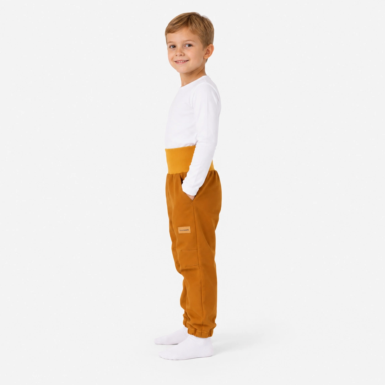 Dětské softshellové kalhoty hnědé