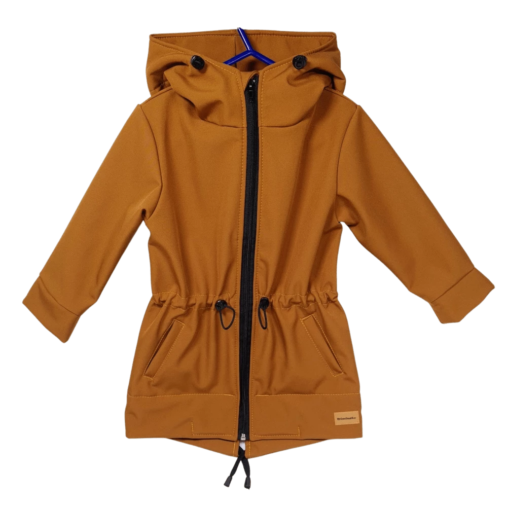 Dětská softshellová parka - hnědá
