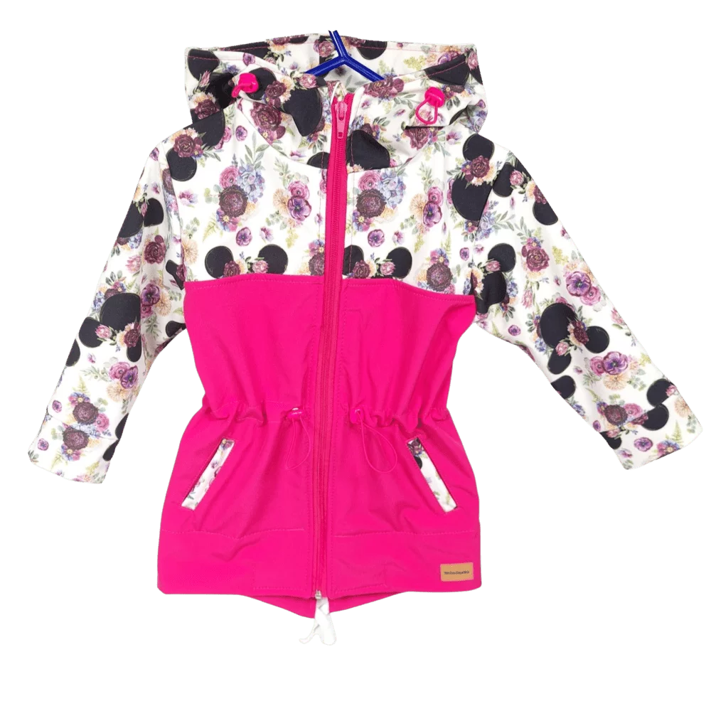 Dětská softshellová parka - Mickey malinová