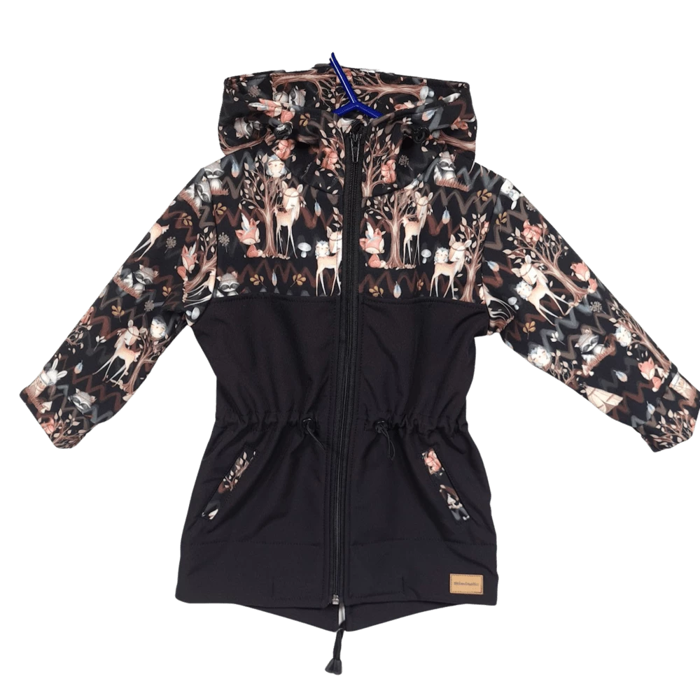 Dětská softshellová parka - lesní zvířátka