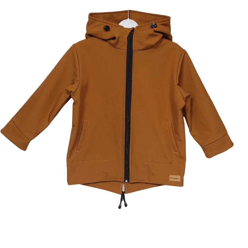 Dětská softshellová bunda "parka"- hnědá