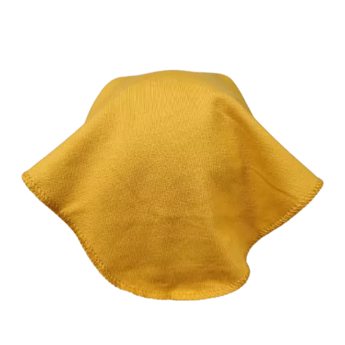 Dětský šátek na hlavu s kšiltem - hořčice