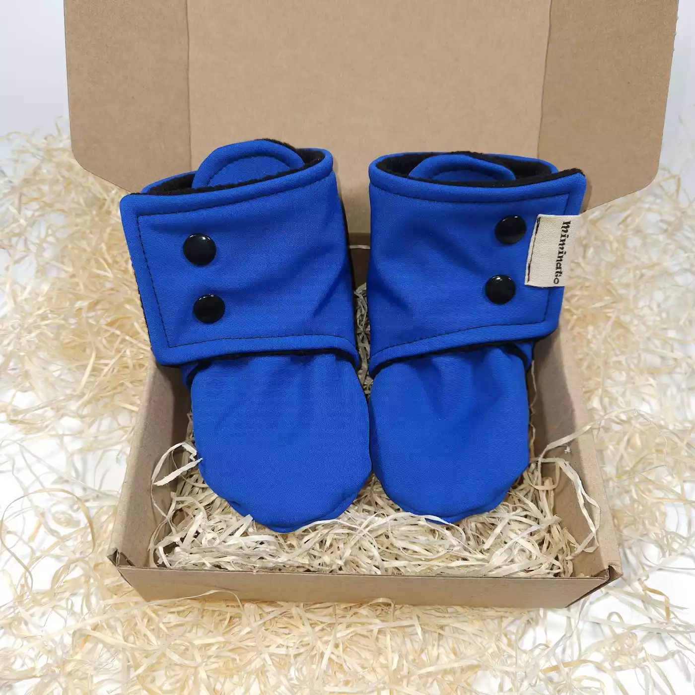 Softshellové capáčky - modré sklad vel. 6-12m s fleecem