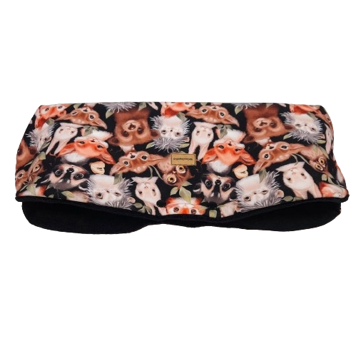 Sada na kočárek - rukávník, taška, nepadací dečka zvířátka medvědi černá