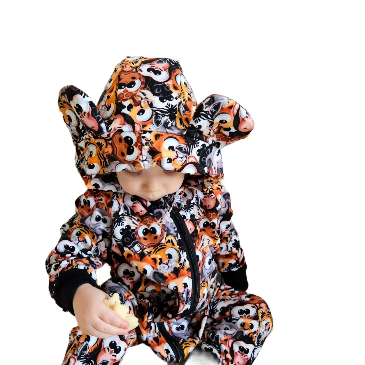 Dětský rostoucí teplákový overal - crazy animals