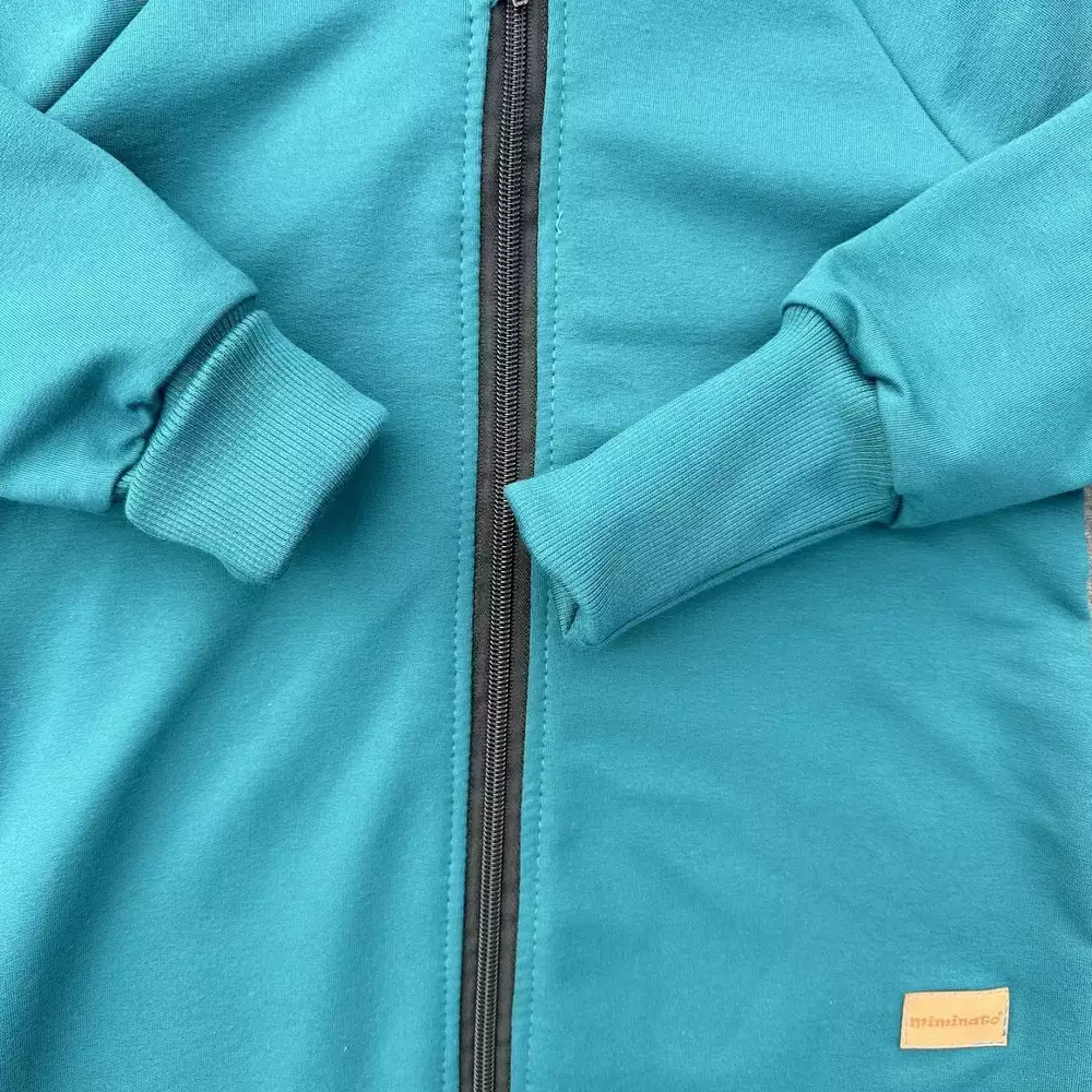 Dětský rostoucí teplákový overal - petrolej