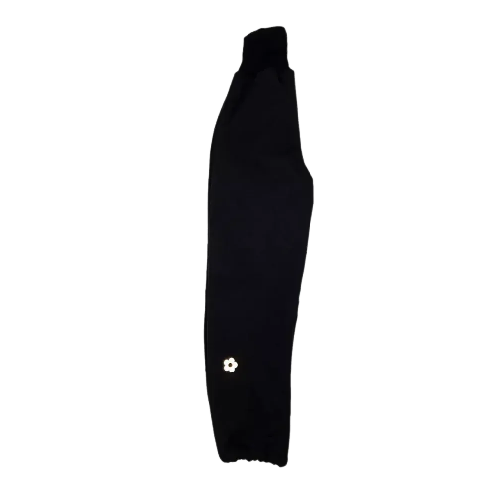 Dětské softshellové kalhoty - pohádkové kytičky s černou