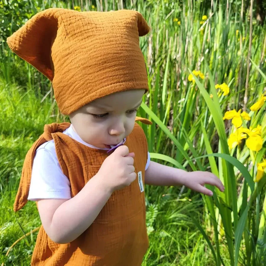 Dětský mušelínový šátek - karamel