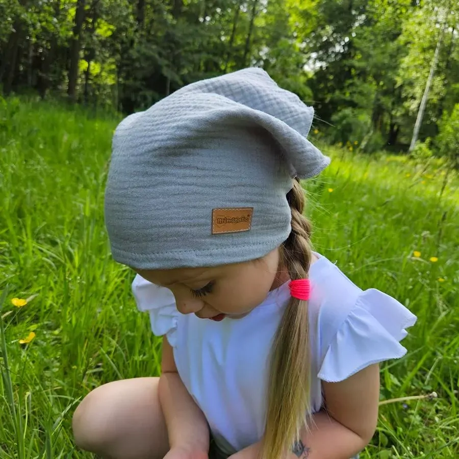 Dětský mušelínový šátek - šedá