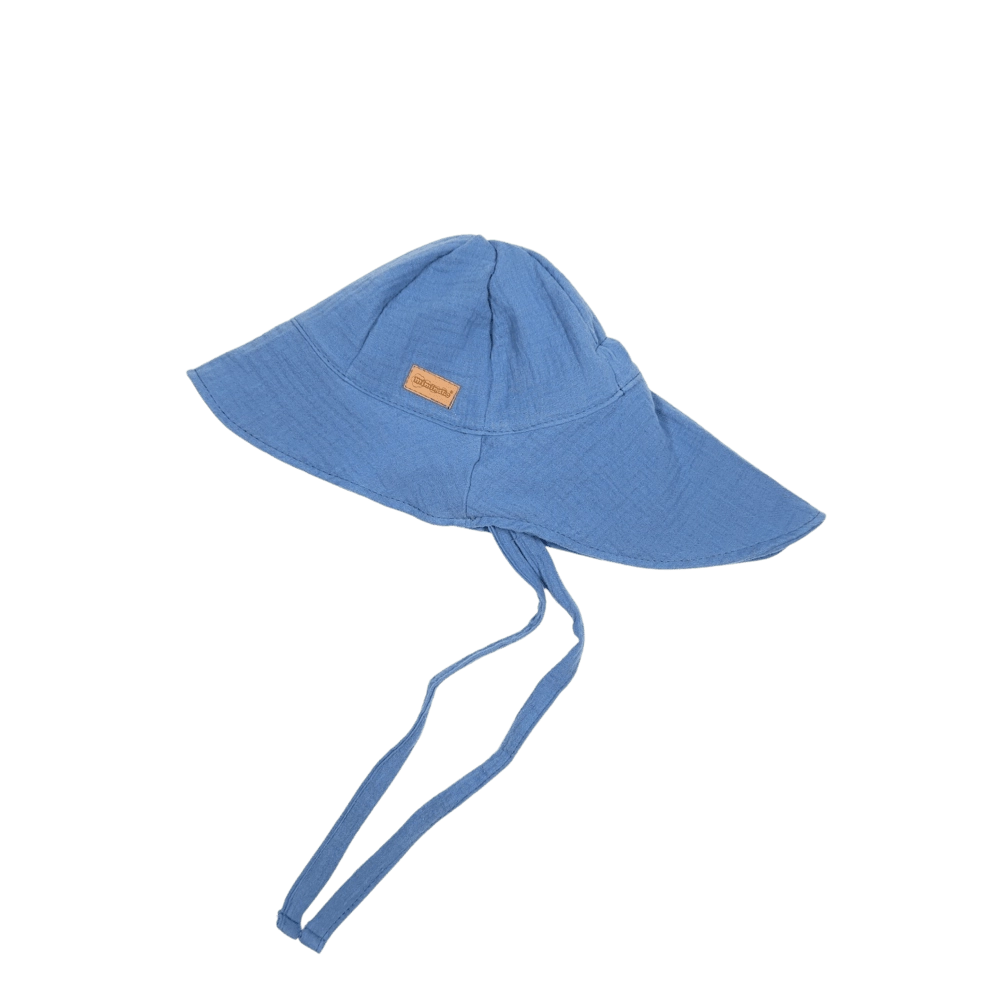 Dětský mušelínový klobouk - džínově modrá