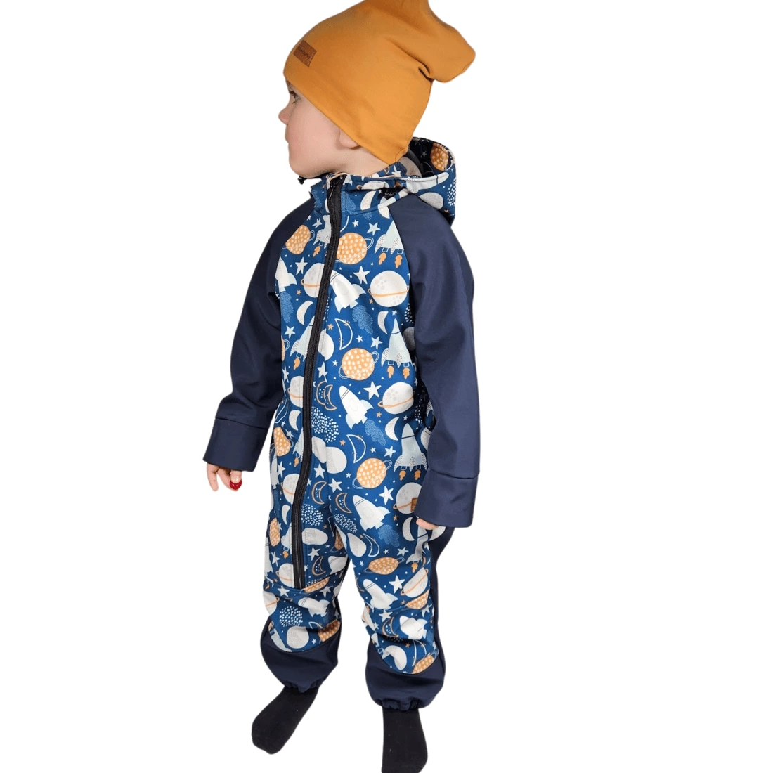 Dětská softshellová kombinéza - Planety a rakety