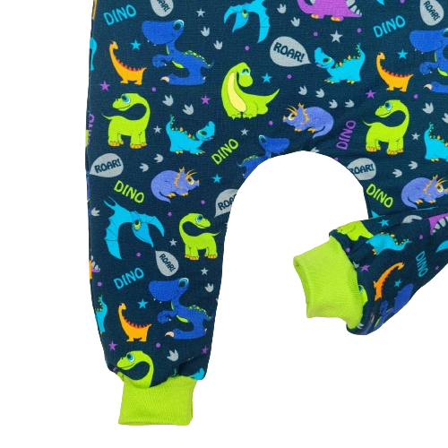 Dětské laclové kalhoty - barevní dinosauři