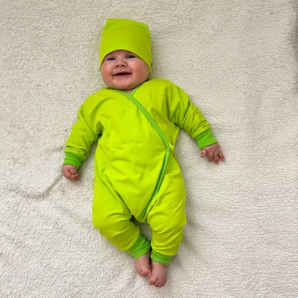 Kojenecký rostoucí overal - neonově zelený