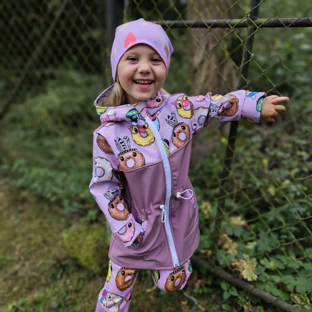 Dětská softshellová parka - party donuts