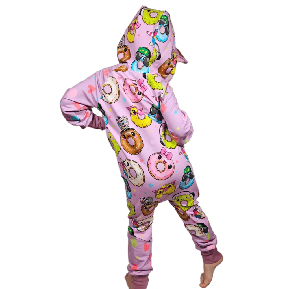 Dětský rostoucí teplákový overal - Party donuts