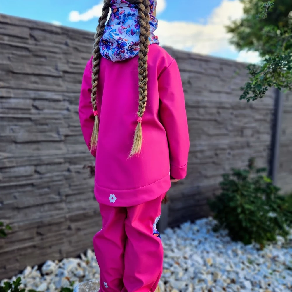 Dětská softshellová bunda - Pastelové květy