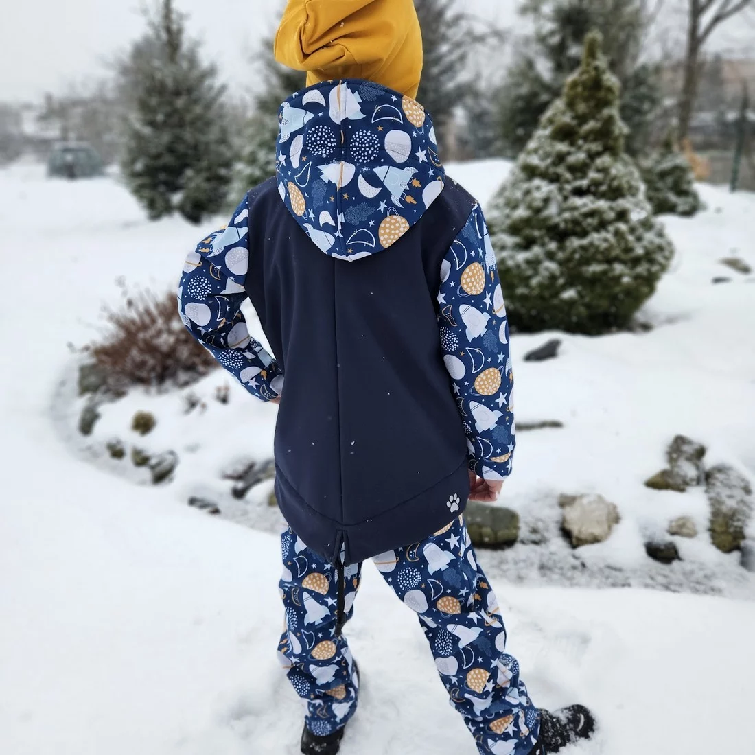 Dětská softshellová bunda "parka"- Planety a rakety