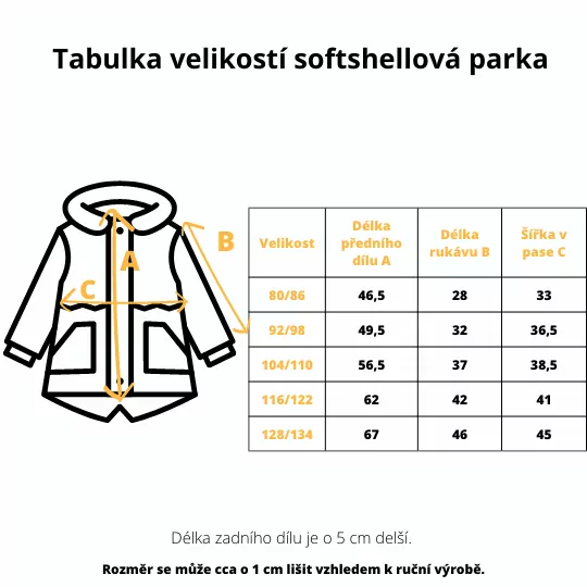 Dětská softshellová parka - barevné kytičky