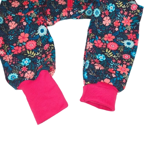 Dětský rostoucí teplákový overal - luční kvítí